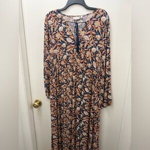 Wonderly Multicolor Paisley Long Sleeve Dress